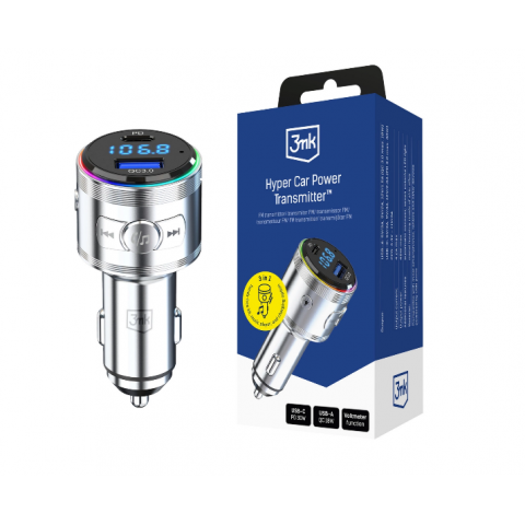 Automobilinis audio adapteris - FM siųstuvas Bluetooth USB + USB C 48W 3mk